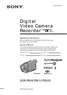 Sony DCR TRV 11 E manual. Camera Instructions.